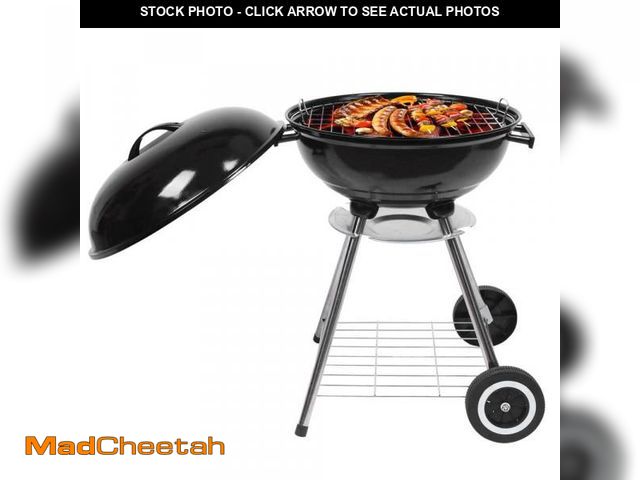 Lot 74-12492197 - Karl home 18 in. Apple Charcoal Grill in Black with Wheels - UNUSED