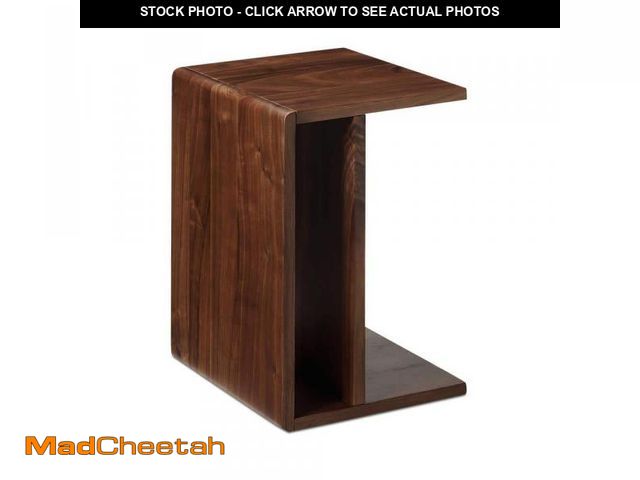 Lot 74-12251534 - NADAAL STUDIOS Selene 12.5 in. C-Shaped Solid Walnut Wood Accent Table with Matte Finish - UNUSED