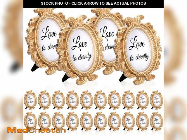 Lot 74-14149655 - LECEHIVO 24 Pcs Vintage Picture Baroque Style Oval Mini Resin Frames Antique Photo Frame for Display...