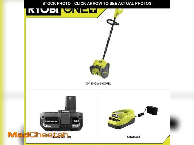 Lot 74-13127163 - RYOBI ONE+ 18V 10 in. Cordless Electric Snow Shovel with 4.0 Ah Battery and Charger - UNUSED