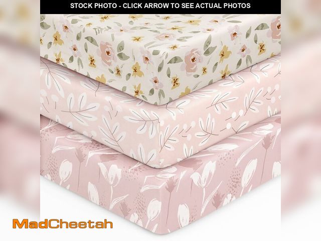 Lot 74-14433149 - Unnivoll Baby Crib Sheets for Boys Girls, 28x52x8in Fitted Crib Sheet Neutral 3 Pack for Standard Cr...