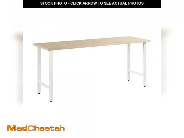 Lot 74-12264829 - Bush Business Furniture Hustle 72W x 24D Computer Desk with Metal Legs in Natural Elm, Modular Offic...