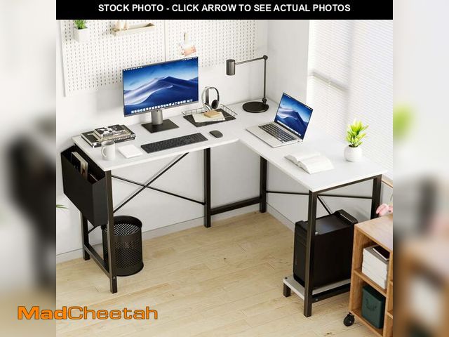 Lot 74-12781565 - EDX L Shaped Computer Corner Desk, Gaming Table 50 inch PC Writing Study Desk for Home Office Dorm S...