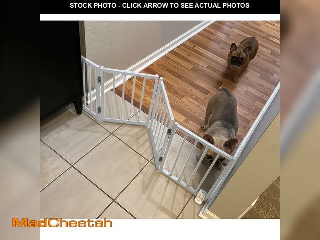 Lot 74-13563760 - BFNN Free Standing Dog Gate, 16.5" High Short Pet Gate for Stairs and Doorways, Up to 48" Wide Folda...