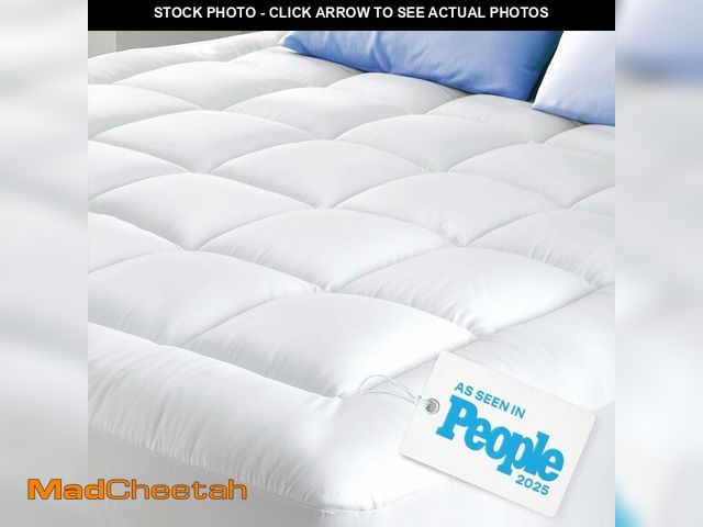 Lot 74-13567682 - Cloud-Like Twin Mattress Topper - 100% Cotton Top Mattress Pad for Back Pain Relief - Breathable &am...