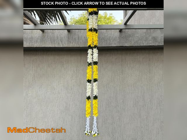 Lot 74-12221353 - THE ART BOX 5 feet Artificial Hanging Flowers Vine Yellow Silk Gajra Garland for Wedding, Diwali Dec...
