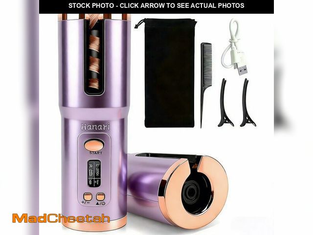 Lot 74-14474476 - Cordless Automatic Curling Iron, Ceramic Ionic Hair Curler Purple - UNUSED