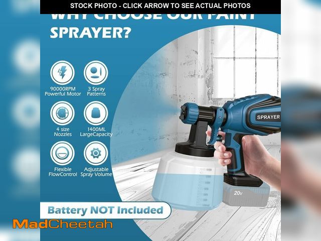 Lot 74-13713558 - Cordless Paint Sprayer for Dewalt 20V MAX Battery Electric Spray Paint Gun with High Capacity Contai...