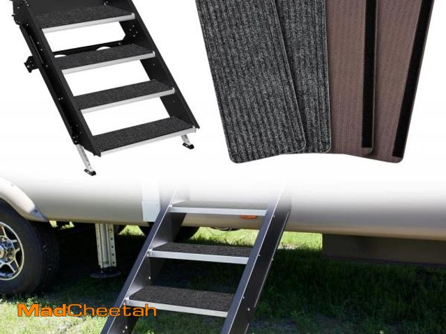 Lot 74-12366959 - Nilight RV Step Covers 4 Pack 19 x 7.5 inches, Non Slip Camper Stair Cover Rug with Hook &amp; Loop ...