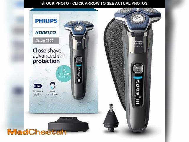 Lot 74-14384020 - Philips Norelco Shaver 7300, Rechargeable Wet &amp; Dry Electric Shaver with SenseIQ Technology, Pop...