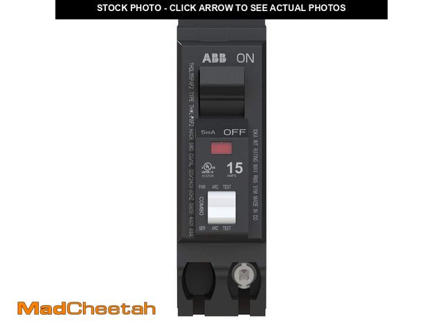 Lot 74-12852484 - ABB 15 Amp Single-Pole Combination Arc Fault Plug-On Neutral Circuit Breaker (THQL1115PAF2A) - UNUSE...