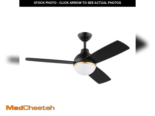 Lot 74-12804209 - Hampton Bay Blaketon 46 in. Indoor/Covered Outdoor Matte Black Modern Ceiling Fan with Integrated LE...