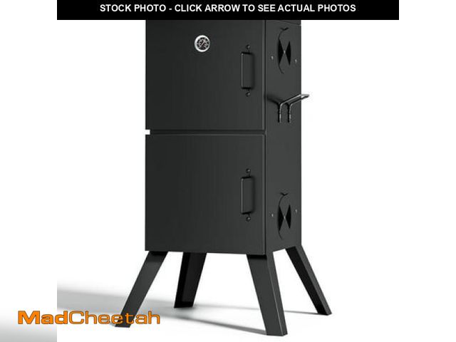 Lot 74-12145074 - Kingchii Vertical Charcoal Smoker BBQ Grill with Built-in Thermometer  Portable Smoker for Backyard ...