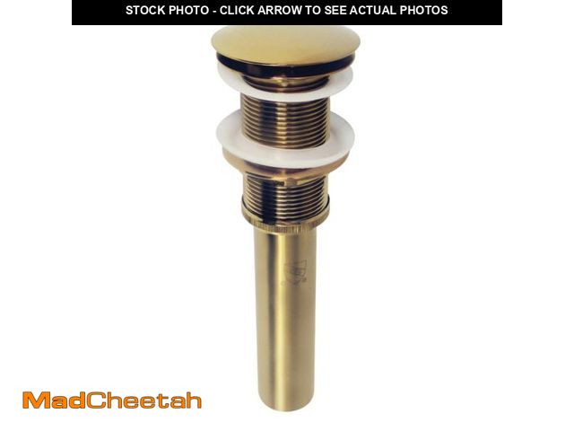 Lot 74-12370071 - Kingston Brass EV8317 Coronet Push Pop-Up Bathroom Sink Drain without Overflow, Brushed Brass - UNUS...