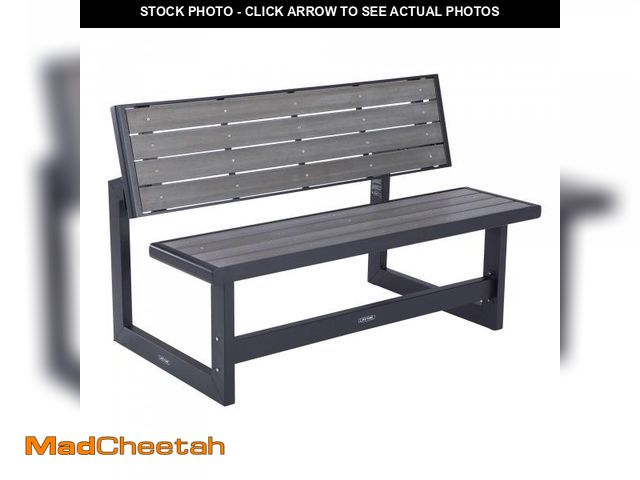 Lot 74-12258019 - LIFETIME 60253 Outdoor Convertible Bench, 55 Inch, Harbor Gray - UNUSED