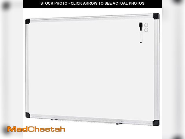 Lot 74-12398838 - Basics Magnetic Whiteboard/Dry Erase Board, 36 x 48-inch, Aluminum Frame, Silver/White - UNUSED