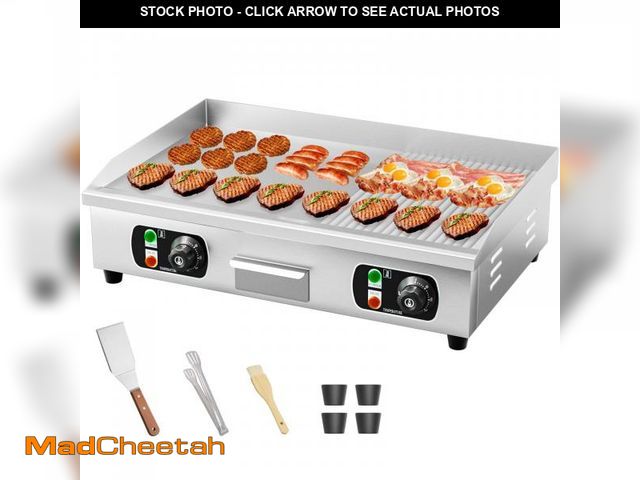 Lot 74-12203254 - 29" Commercial Electric Countertop Griddle,110V 3000W Flat Top Grill Hot Plate BBQ,Adjustable Thermo...