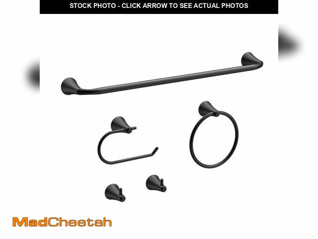 Lot 74-12710281 - CalcMetal PIERCETON Collection, 5-Piece Bathroom Hardware Accessories Set, Towel Ring, Adjustable Ex...