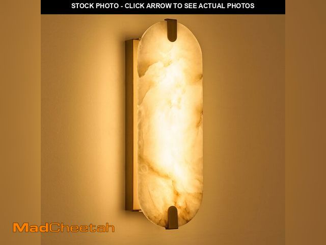 Lot 74-14304428 - ZEROUNO Alabaster Wall Sconces, 14.2 inch Natural Marble Wall lamp,Dimmable Alabaster Wall Light Fix...