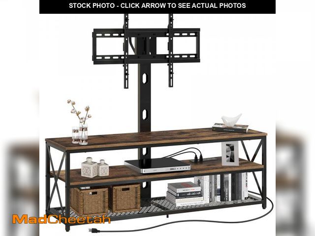 Lot 74-12207601 - Seventable TV Stand with Mount and Power Outlet 51", Swivel TV Stand Mount for 32/45/55/60/65/70 inc...