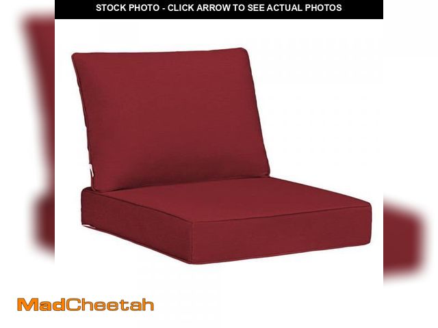 Lot 74-12492989 - Uixe 23 in. x 24 in. x 20 in. x 24 in. 2-Piece Deep Seat Rectangle Outdoor Lounge Chair Cushion/Thro...