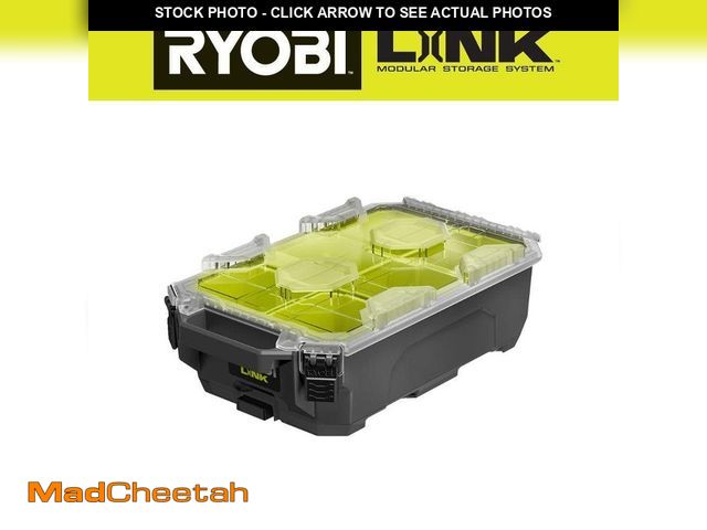Lot 74-13053829 - *DIRTY/SCRATCHED* RYOBI LINK Compact 6-Compartment Modular Small Parts Organizer Tool Box *DIRTY/SCR...