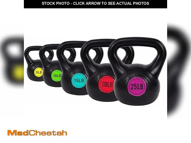 Lot 74-12568432 - BalanceFrom Vinyl Kettlebell Set, 30/45/50/75 Pound Options â Cement-Filled Strength Training Weig...