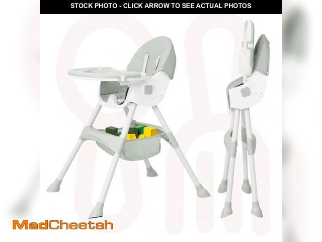 Lot 74-12493145 - Aprpink 6 in 1 Baby Convertible High Chair Seat with 5 Point PU Safety Harness, Light Green Striped ...