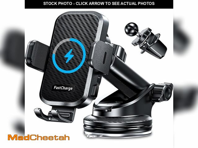 Lot 74-12699380 - CHGeek Wireless Car Charger with Phone Holder Mount, 15W Fast Charging Auto Clamping Phone Holders f...