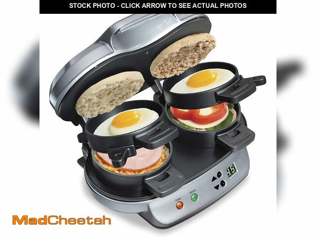 Lot 74-12681113 - Hamilton Beach Dual Breakfast Sandwich Maker, Silver - UNUSED