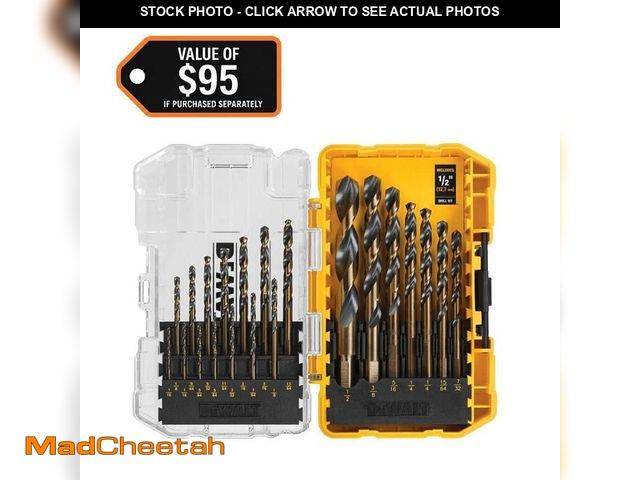 Lot 74-14182131 - DEWALT Black and Gold Twist Drill Bit Set (21-Piece) - UNUSED