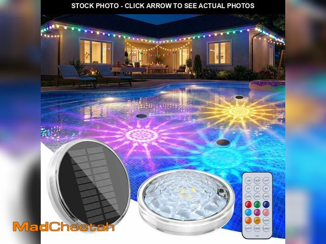 Lot 74-14147350 - Floating-Solar-Pool-Lights 2 Pack, RGBWW 12 Lighting Modes, 3 Dimming &amp; Timing IP68 Waterproof w...