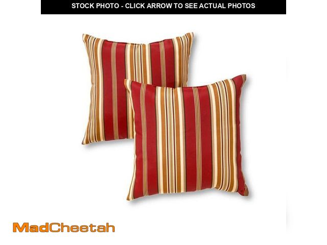 Lot 74-14242341 - Greendale Home Fashions Roma Stripe Square Outdoor Throw Pillow (2-Pack) - UNUSED