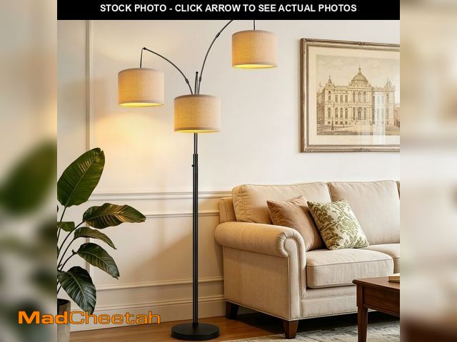 Lot 74-14058575 - Dimmable 3 Lights Floor Lamp - 3000LM Super Bright Arc Floor Lamps for Living Room, Modern Tall Stan...