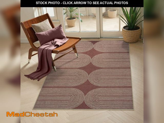 Lot 74-12604917 - LIVEBOX Modern Rainbow Easy Jute Rug, 3x5 Outdoor Patio Rugs Washable Rugs for Entryway Farmhouse Cl...