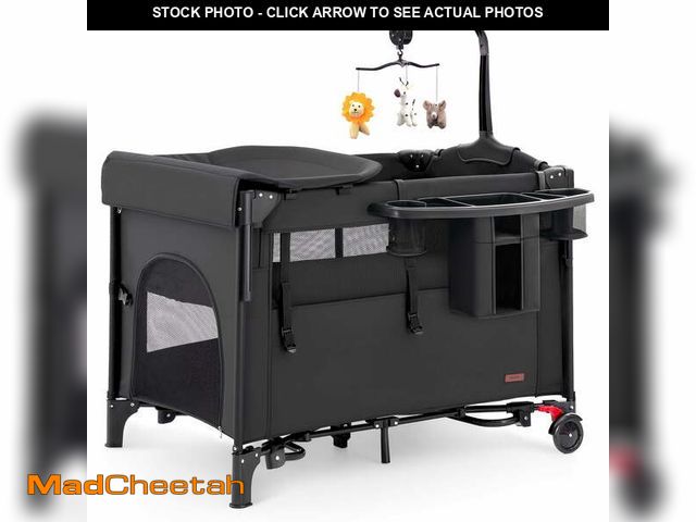 Lot 74-13765014 - HARPPA 5 in 1 Portable Playard and Bassinet Bedside Sleeper for Newborn to Toddler, Unisex, Black - ...