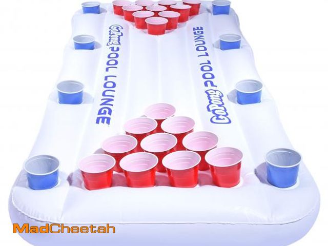 Lot 74-12307239 - GoPong Pool Lounge Beer Pong Inflatable with Social Floating, White - USED