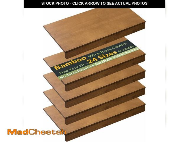 Lot 74-13835893 - Gashell Wire Shelf Covers, Bamboo Wire Rack Covers for Pantry, Closet (4pcs, 36" W x 12" D) - UNUSED