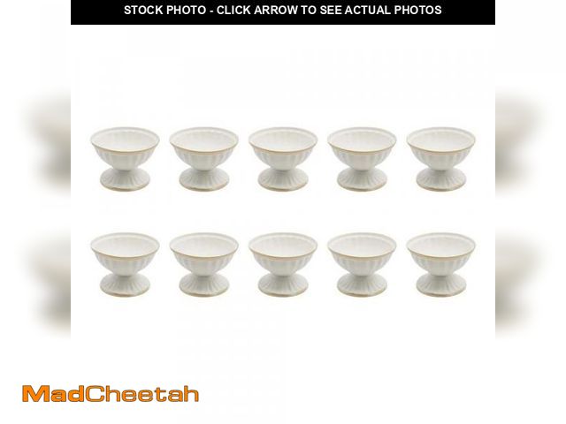 Lot 74-12531291 - YIYIBYUS 2.6 in. Tall Tabletop Mini White Golden Flower Arrangements Pots Metal Vase Decor (10-Piece...