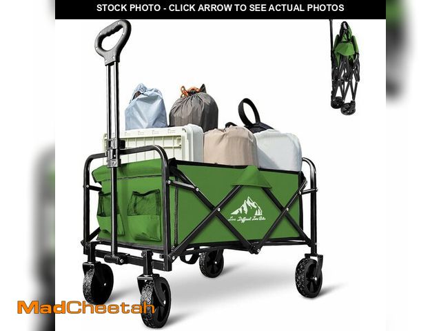 Lot 74-12544473 - VOYSIGN Foldable Wagon Cart, Collapsible Wagon Cart with Heavy Duty Wheels, 220Ibs Portable Folding ...
