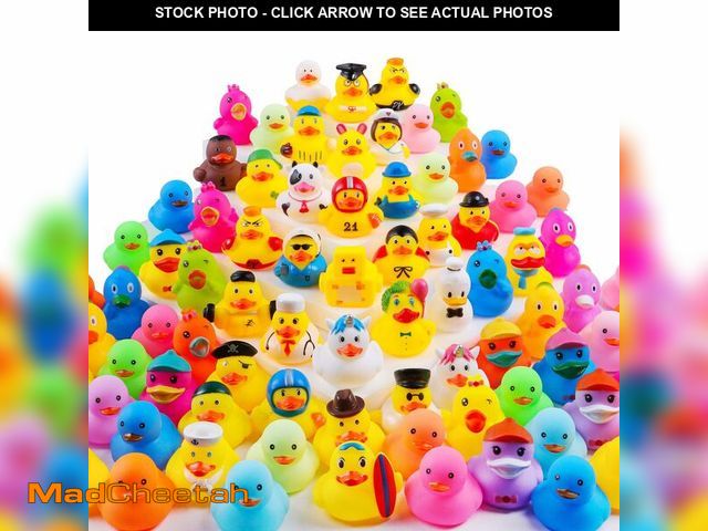Lot 74-14263200 - 100Pcs Rubber Ducks in Bulk for Jeeps, Bath Toys Party Favors Ã¢â¬â Cute Mini Ducks with Unique D...