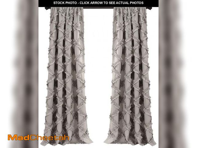 Lot 74-12309672 - Lush Decor, Gray Ruffle Diamond Curtains Textured Window Panel Set for Living, Dining Room, Bedroom ...