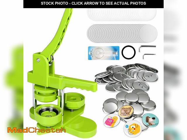 Lot 74-14387279 - Yunziling 58mm(2.25IN) Button Maker Kit: Pin Maker Machine Kit with 100-Set DIY Supplies, Hand-Opera...