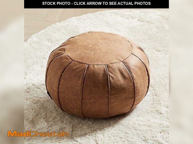 Lot 74-12605001 - Louis DonnÃÂ© Unstuffed Moroccan Ottoman Pouf Cover, Waterproof Handmade Faux Decor Storage Solutio...