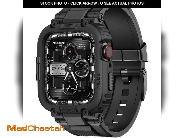 Lot 74-13566070 - amBand Bands Compatible with Apple Watch 9/8/7/6/5/4 &amp; SE 3/2/1 45mm/44mm Case for Men, M1 Sport...