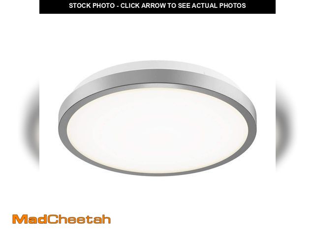 Lot 74-12774491 - Unbranded Europa 10 in. Light Silver Selectable CCT LED Flush Mount Ceiling Light With Remote Includ...