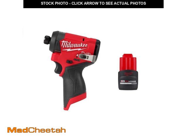 Lot 74-13614113 - Milwaukee M12 FUEL 12V Lithium-Ion Brushless Cordless 1/4 in. Hex Impact Driver w/CP High Output 2.5...