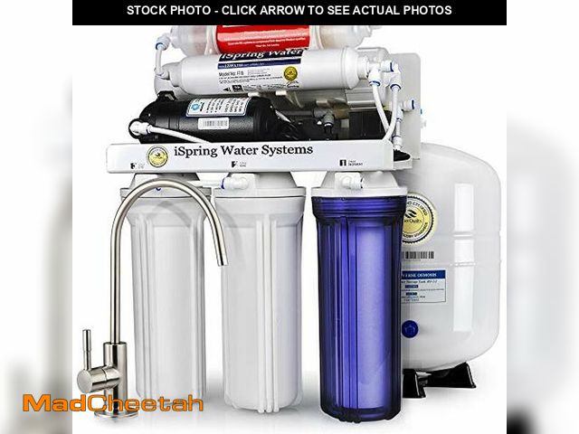 Lot 74-12760230 - iSpring RCC7P-AK, 6-Stage Reverse Osmosis System Under Sink Alkaline Water Filter and Pump, RO Drink...