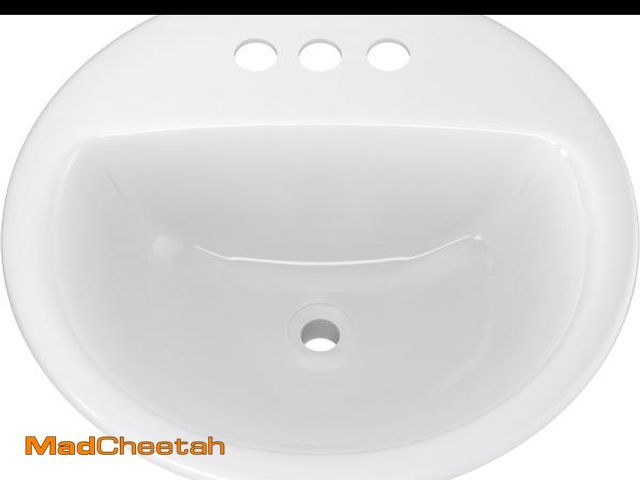 Lot 74-12367740 - PROFLO PF194R Rockaway 19" Circular Vitreous China Drop In Bathroom Sink with Overflow and 3 Faucet ...