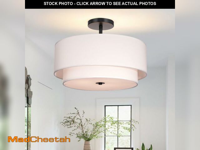 Lot 74-13543156 - FRIDEKO HOME 3 Light Semi Flush Mount Ceiling Light Modern Close to Ceiling Light Fixture with 2-Lay...